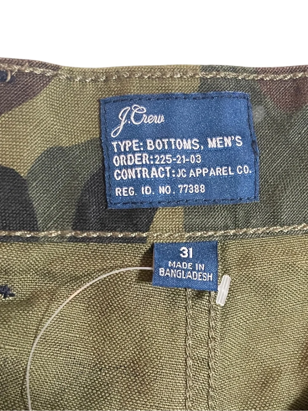 J. CREW CAMOUFLAGE CAMP SHORTS LINEN BLEND SZ 31 EUC
